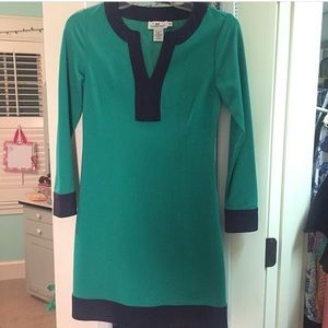 vineyard vines navy and green dress size 00